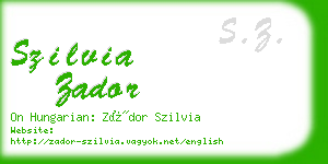 szilvia zador business card